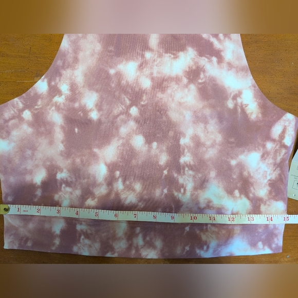 Banana Republic Women's Medium Sports Bra Pink White Tie Dye Bralette Crop Top - Picture 10 of 10